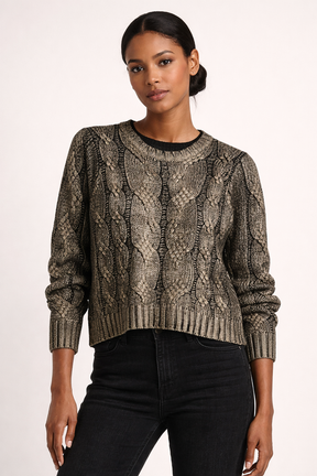 metallic gold pullover knit 