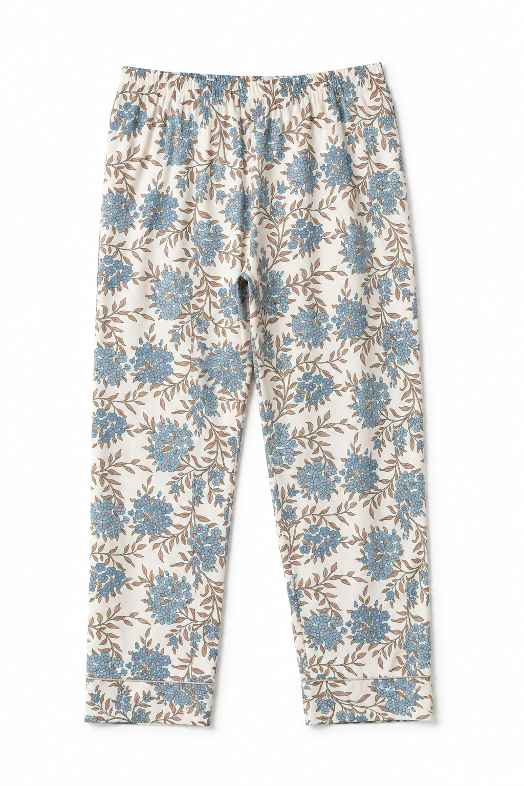 Floral patterned pants on a white background