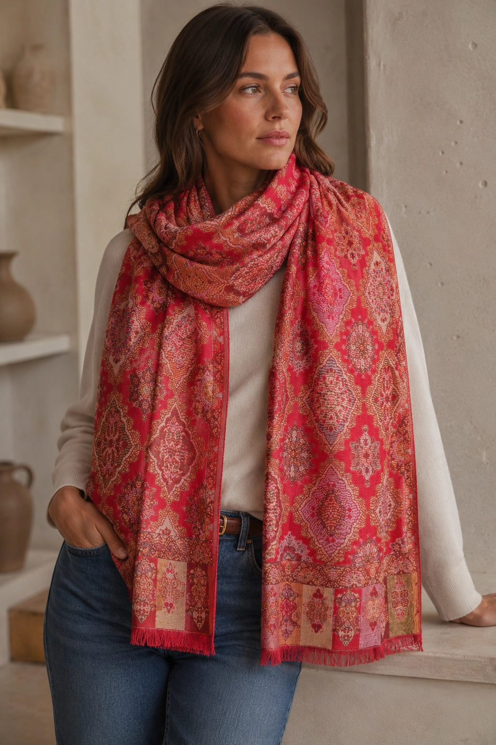 Red Aria Scarf
