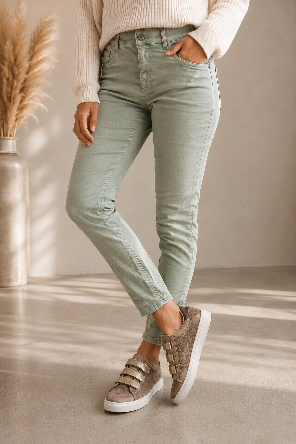 taupe_floral_reversible_jeans_front_somethingprettyboutique