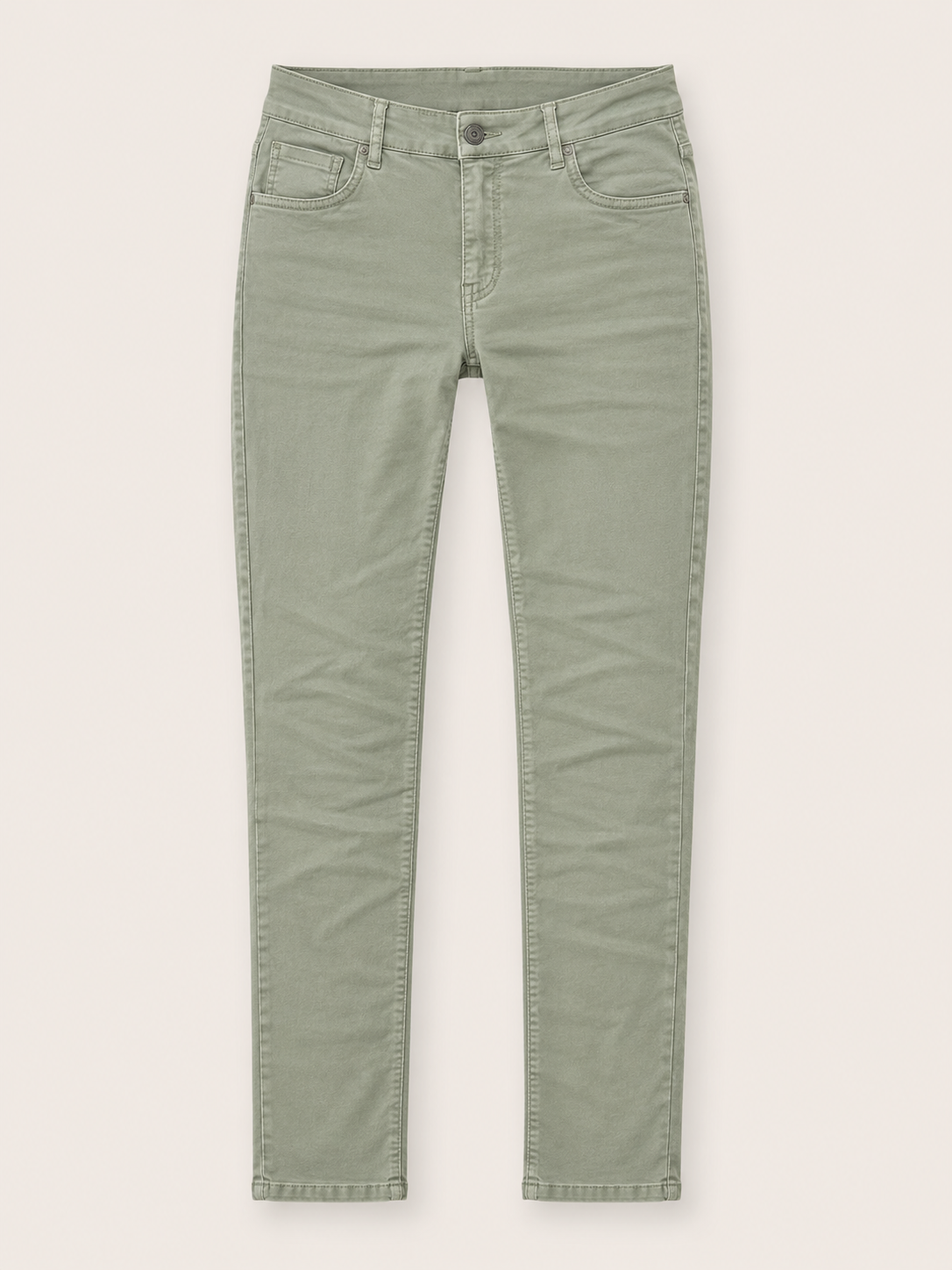 Green jeans on a white background