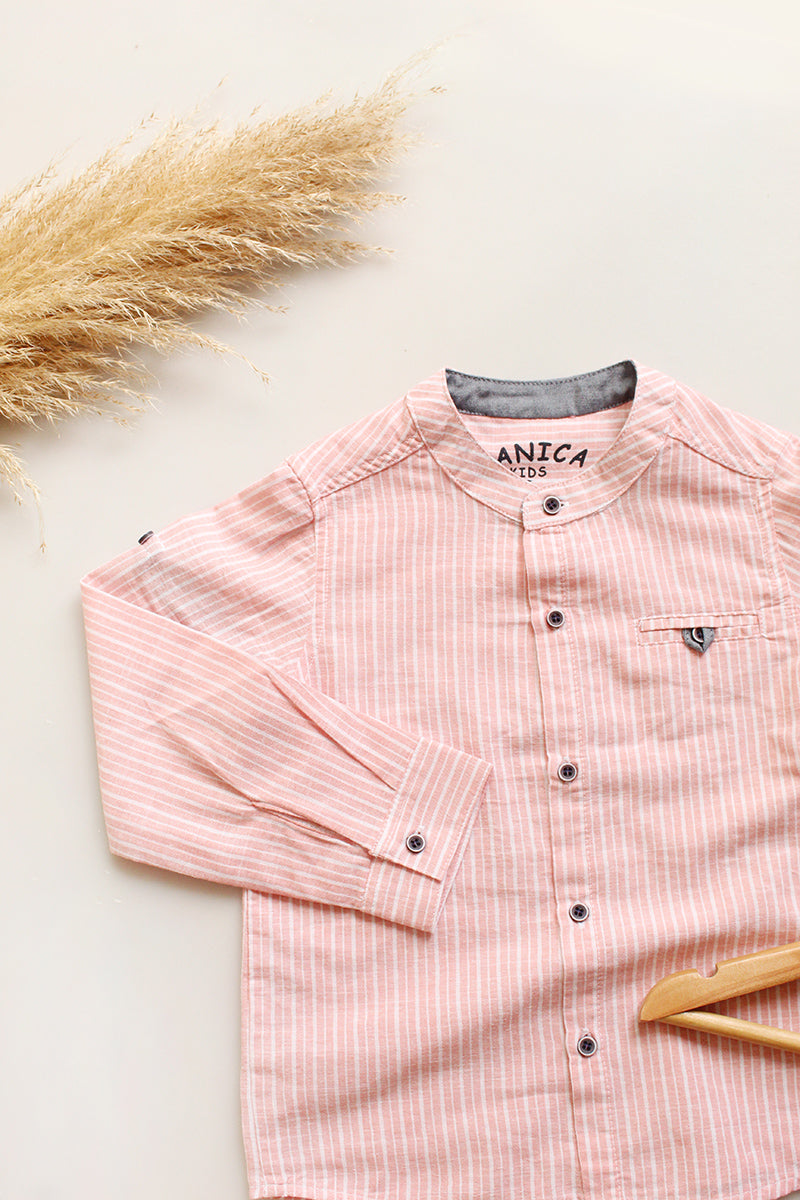 Salmon Striped Shirt