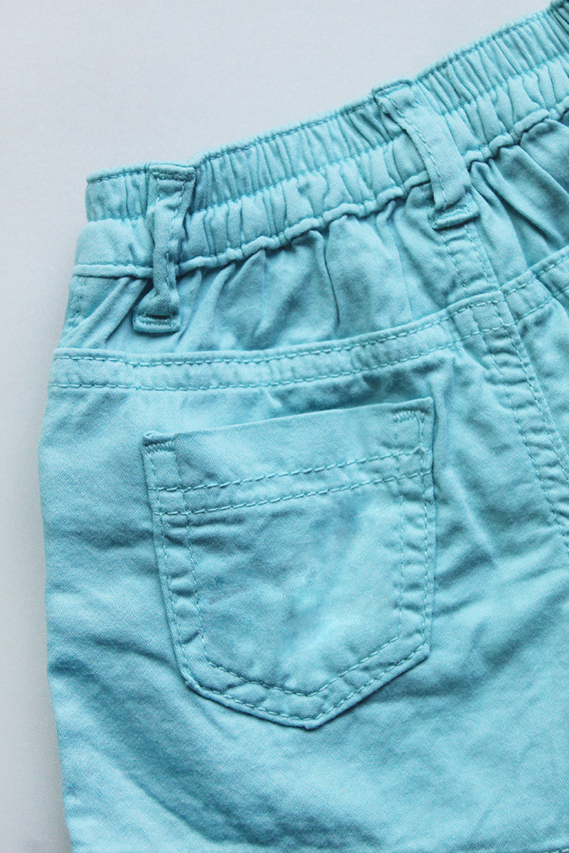Turquoise Ruffle Shorts